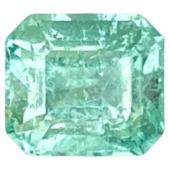 0.86 carats Light Green Emerald Stone Emerald Cut Natural Afghan Gemstone