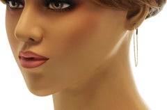 Pendientes de aro de altura de 0,86 CT de diamantes en oro rosa de 18 quilates