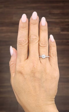 Anillo con diamante de 0,86 ct certificado por el GIA, en oro blanco de 14k