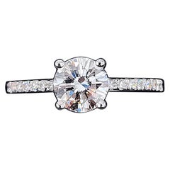 Anillo con diamante de 0,86 ct certificado por el GIA, en oro blanco de 14k