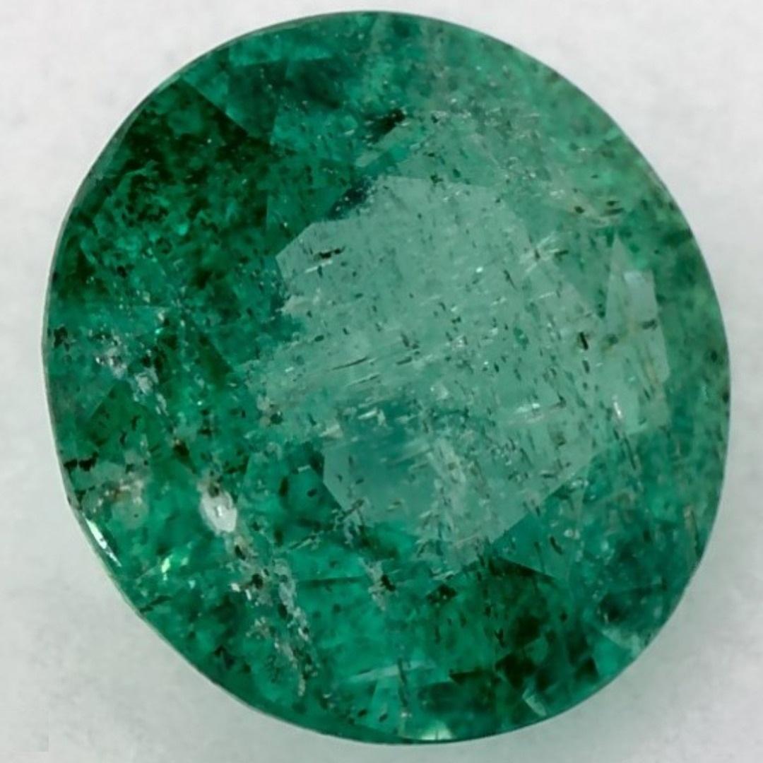 0.86 Cts Emerald Round Loose Gemstone In New Condition For Sale In Fort Lee, NJ
