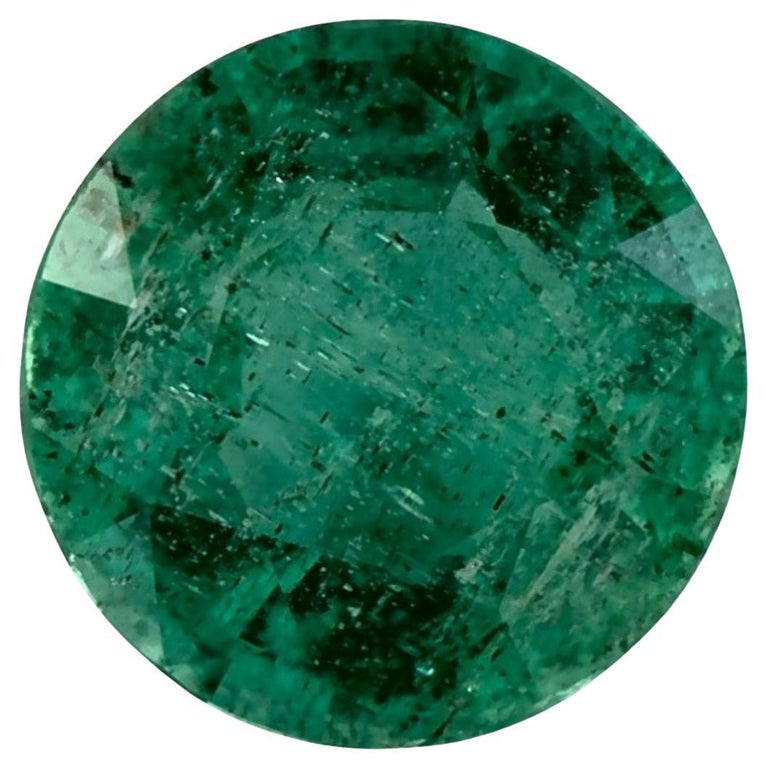 0.86 Cts Emerald Round Loose Gemstone For Sale at 1stDibs