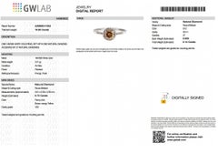 0,86 tcw Natürlicher Fancy braun orangegelber Diamantring, kein Mindestpreis