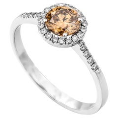 0.86 tcw Natural Fancy Brown Orangy Yellow Diamond Ring, No Reserve Price