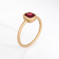0.86ct Burma Red Spinel Ring Sz 6.5 Estate 14k Gold Stacking Band Fine Jewelry