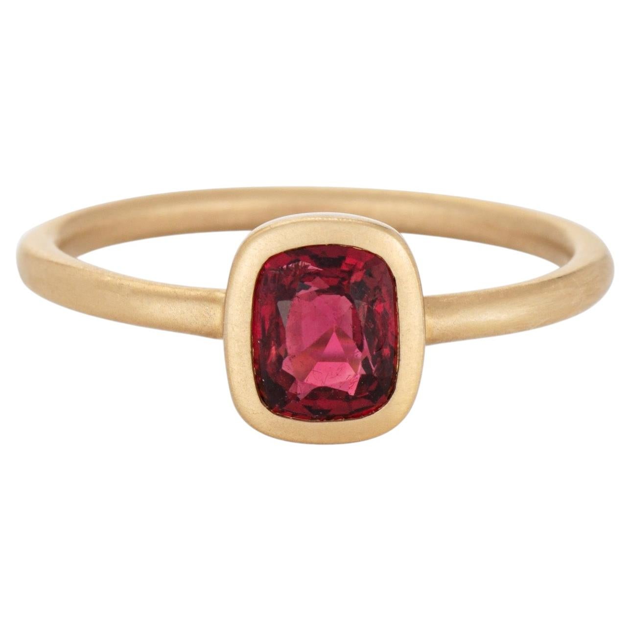 0.86ct Burma Red Spinel Ring Sz 6.5 Estate 14k Gold Stacking Band Fine Jewelry
