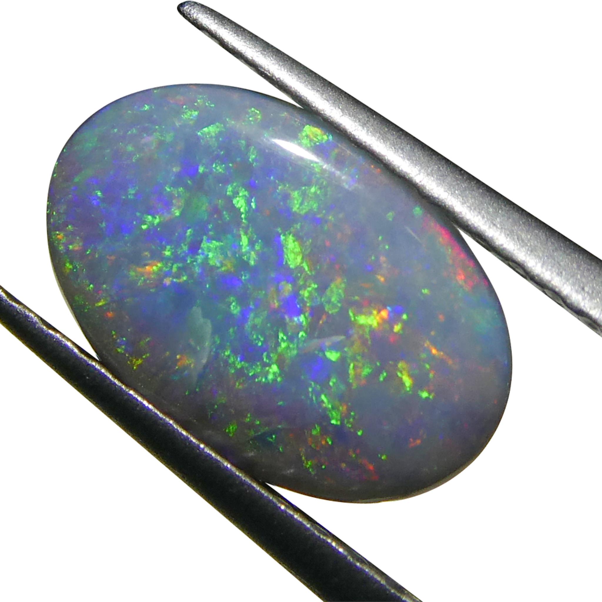 0.86ct Opale grigio ovale cabochon dall'Australia in vendita 7