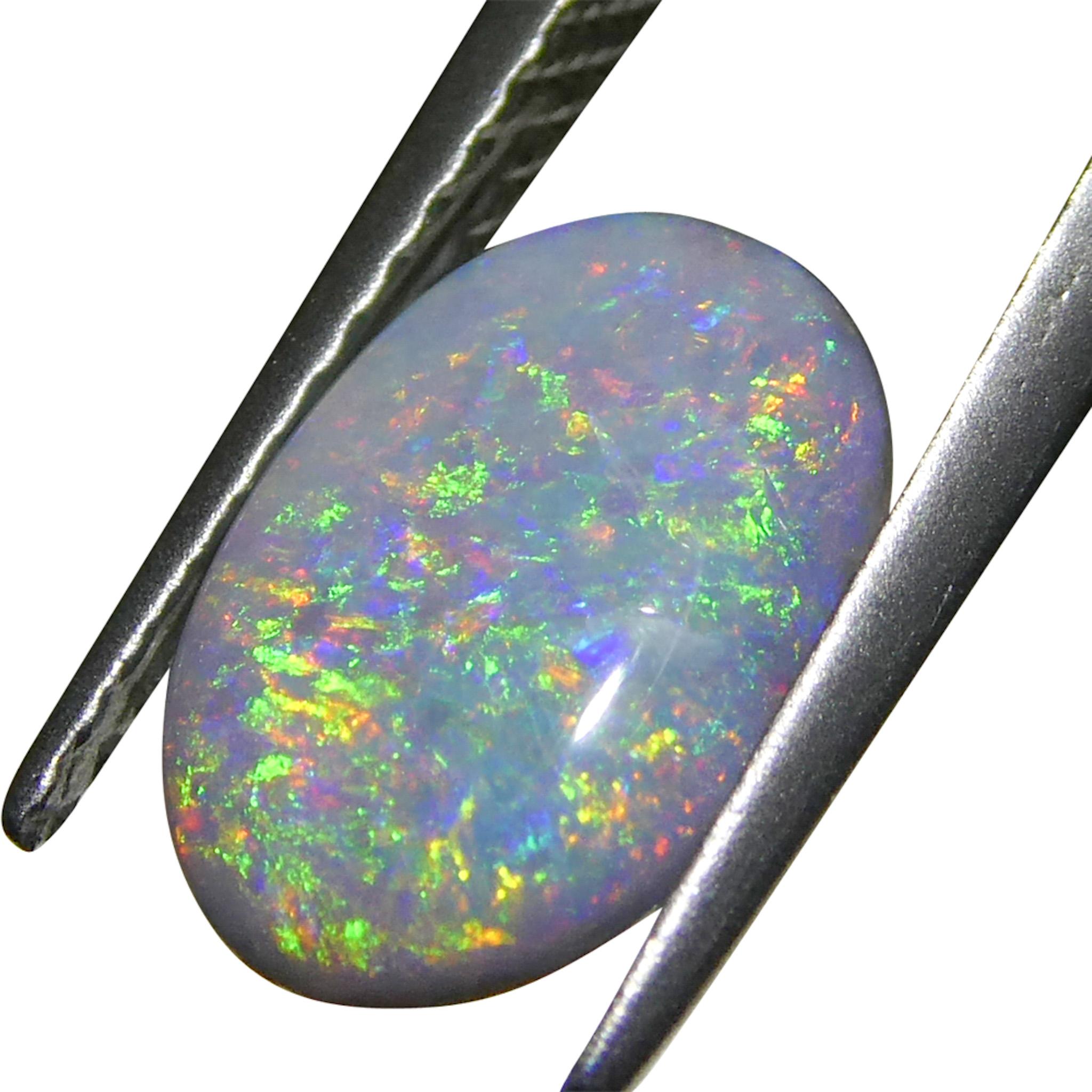 0.86ct Opale grigio ovale cabochon dall'Australia in vendita 8