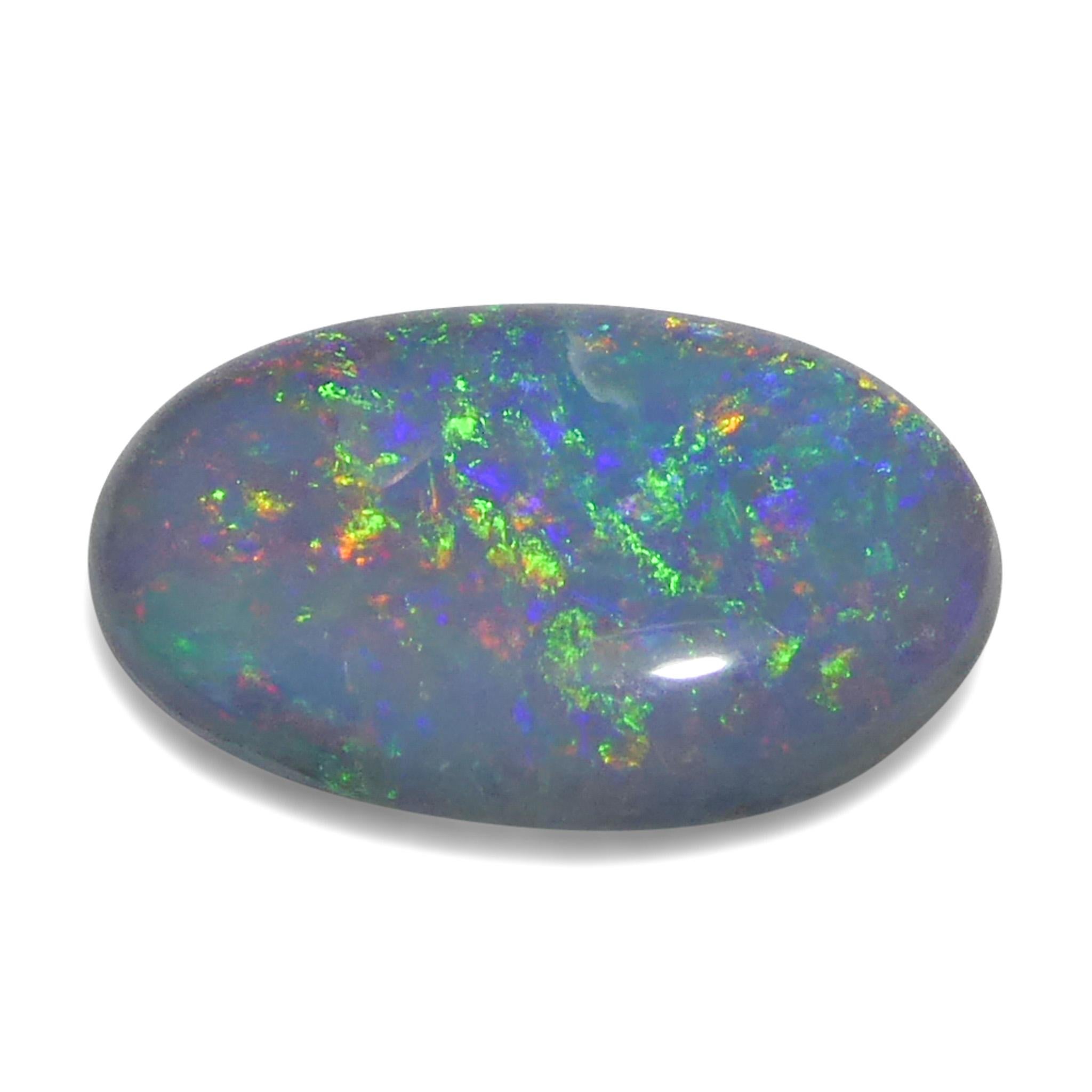 0.86ct Opale grigio ovale cabochon dall'Australia In condizioni Nuovo in vendita a Toronto, Ontario