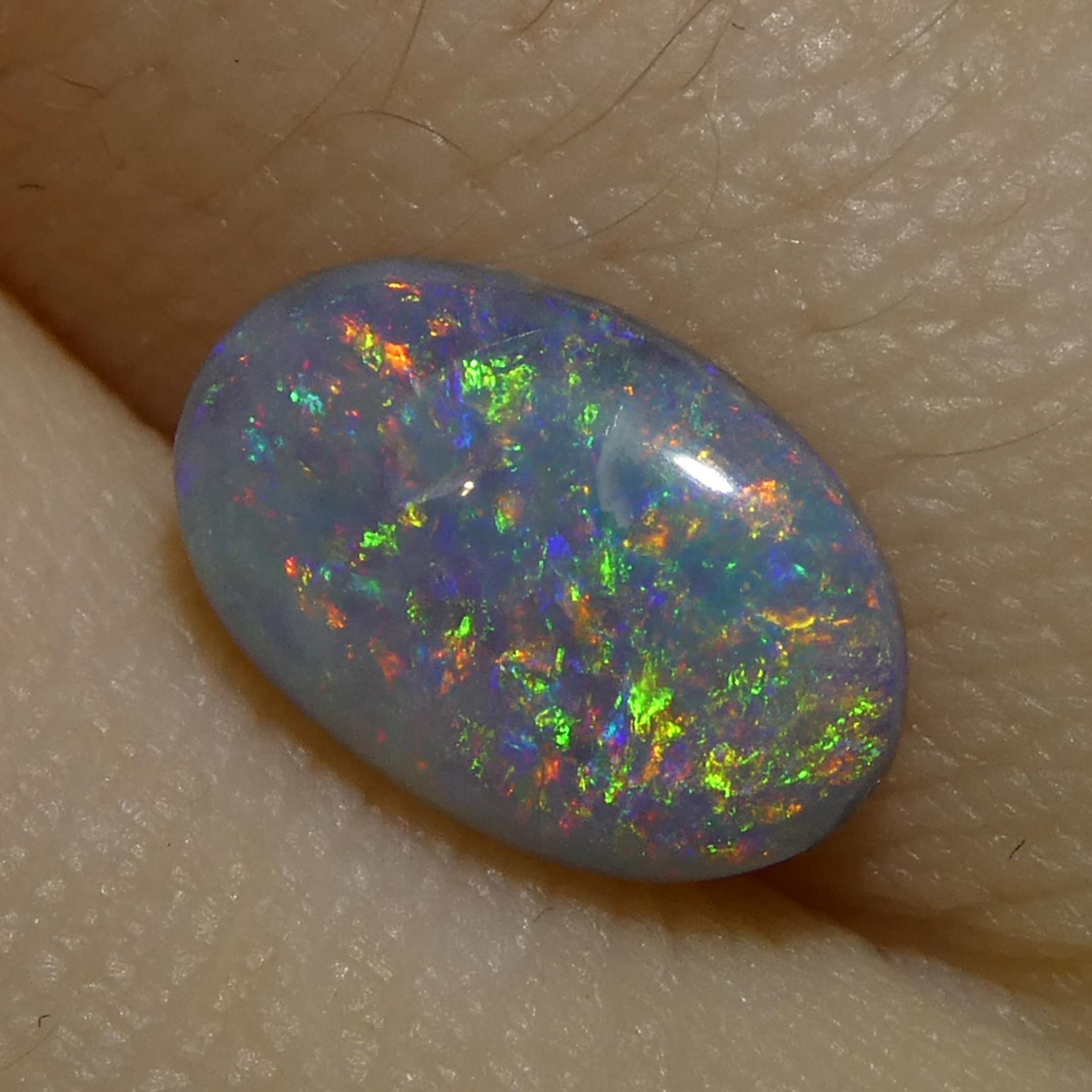 da uomo o donna 0.86ct Opale grigio ovale cabochon dall'Australia in vendita