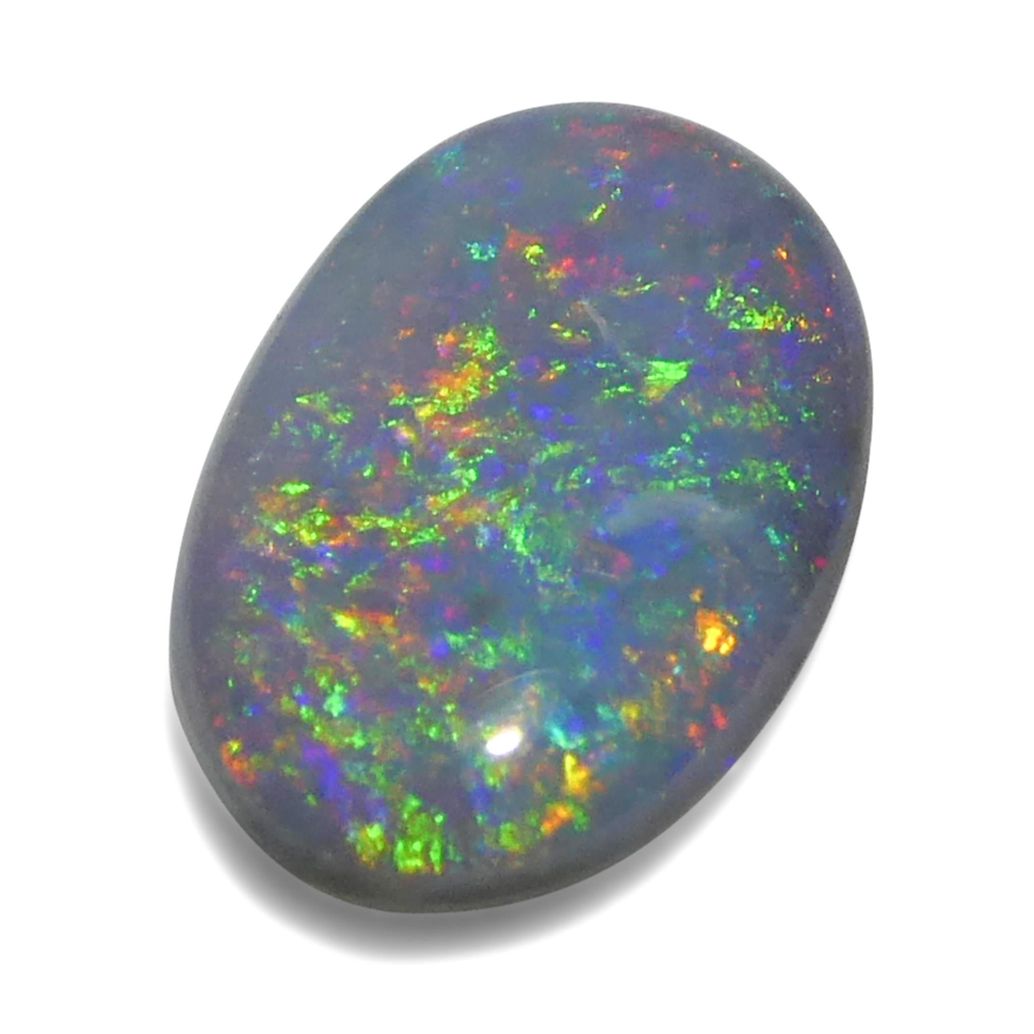 0.86ct Opale grigio ovale cabochon dall'Australia in vendita 3