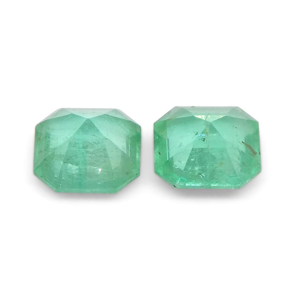 0.86ct Coppia di smeraldi quadrati verdi dalla Colombia In condizioni Nuovo in vendita a Toronto, Ontario