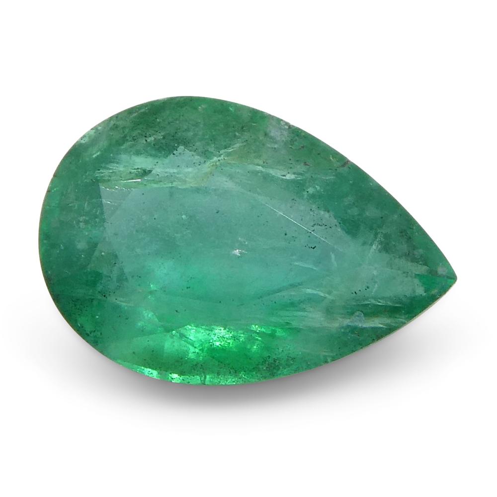 0.86ct Pear Green Emerald from Zambia For Sale 5