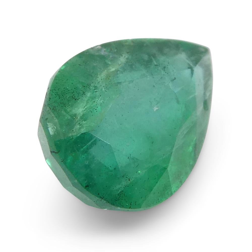 0.86ct Pear Green Emerald from Zambia For Sale 6