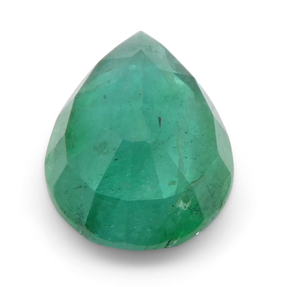0.86ct Pear Green Emerald from Zambia For Sale 3