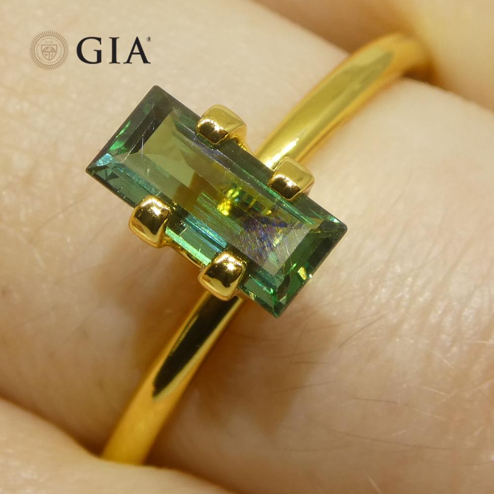 0,86ct Rettangolare/Baguette verde-bluastro a grigio-viola Alessandrite certificata GIA in vendita 2