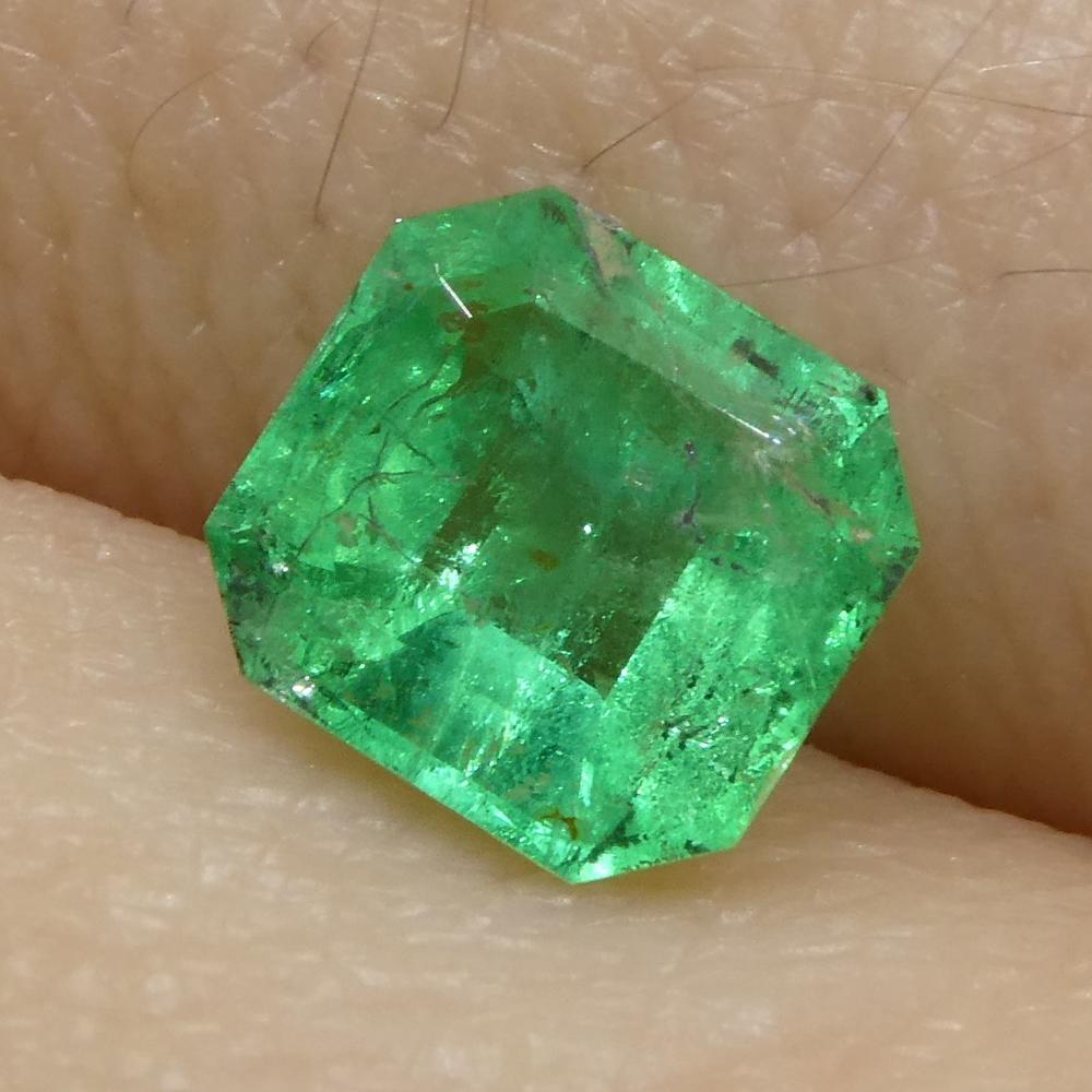 0.86ct Square Green Emerald from Colombia For Sale 5