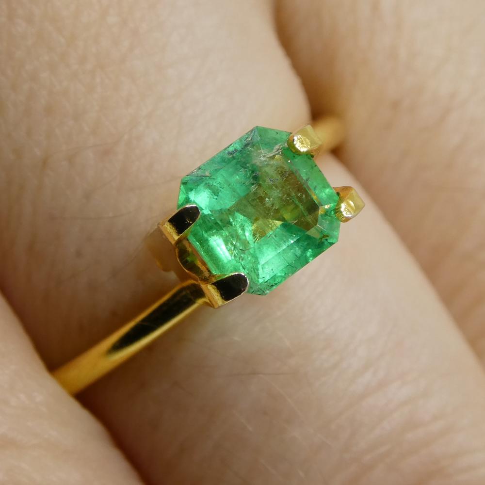 Description:

Gem Type: Emerald
Number of Stones: 1
Weight: 0.86 cts
Measurements: 6.01 x 5.64 x 3.58 mm
Shape: Square
Cutting Style Crown: Step Cut
Cutting Style Pavilion: Step Cut
Transparency: Transparent
Clarity: Slightly Included: Some