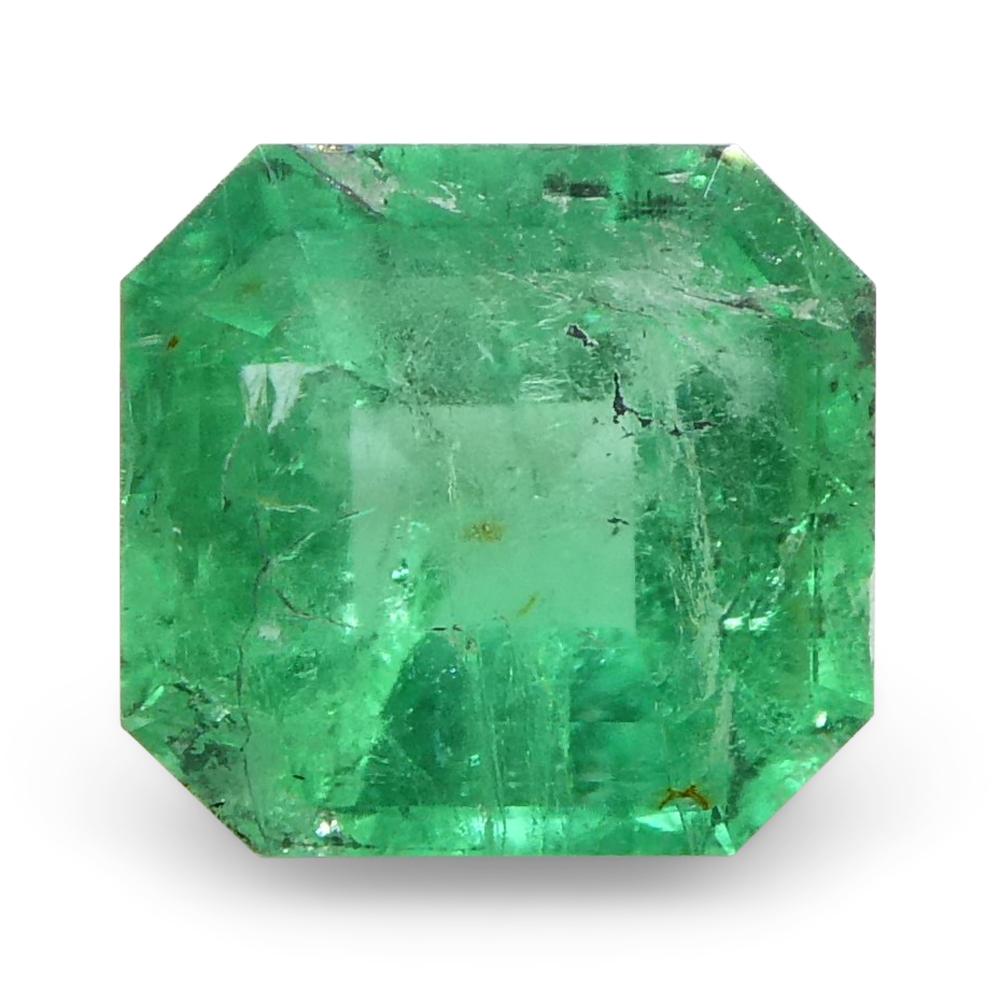 0.86ct Square Green Emerald from Colombia For Sale 1