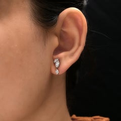 0.86cts  SI Clarity HI Color Marquise Diamond Stud Earrings 14 Karat White Gold