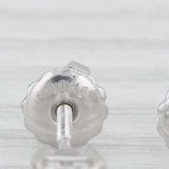 0.86ctw Princess Diamond Stud Earrings 18k White Gold Screw Back Pierced IGI