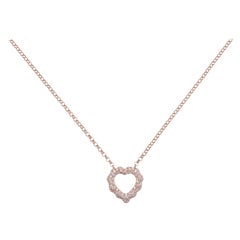 0.87 Carat Diamond 18 Karat Rose Gold Heart Shape Pendant Necklace