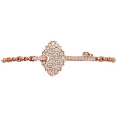 0.87 Carat Diamond 18 Karat Rose Gold Key Stackable Bracelet Bangle