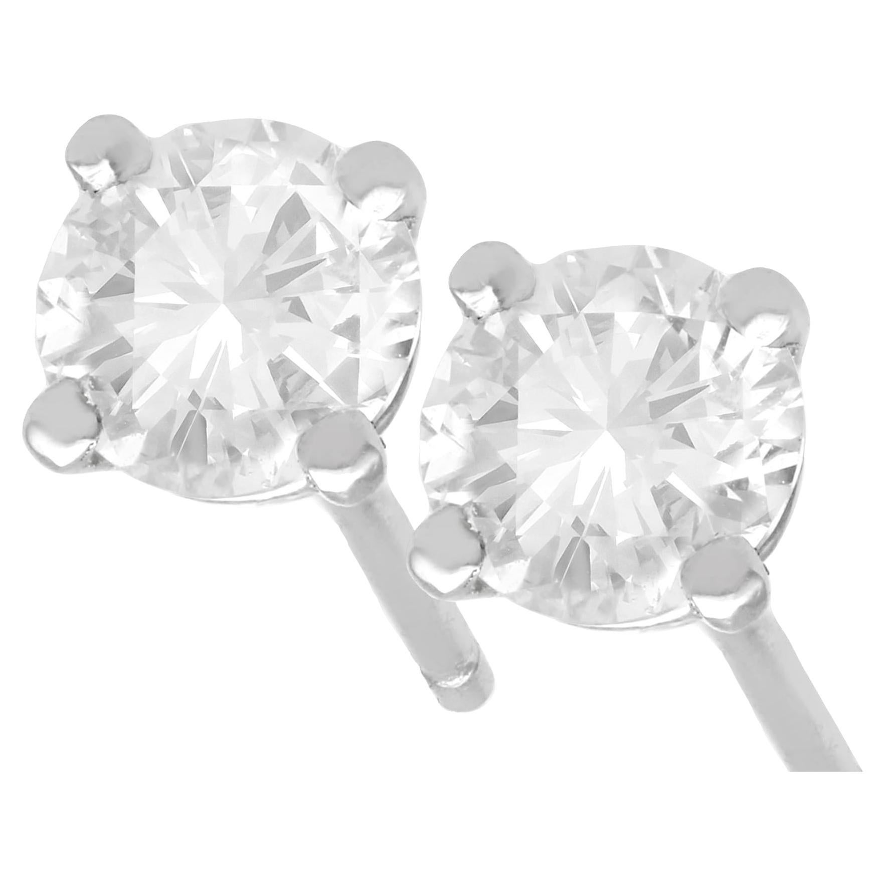 0,87 Karat Diamant- und Platin-Ohrstecker