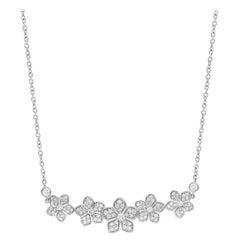 0.87 Carat Diamond Bar Pendant Necklace in 18K White Gold