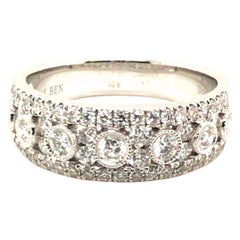 0.87 Carat Fashion Diamond Band Ring with 14 Karat White Gold