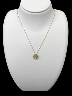 0.87 Carat Natural Diamond Chain Pendant Set in 18 Karat Rose Gold