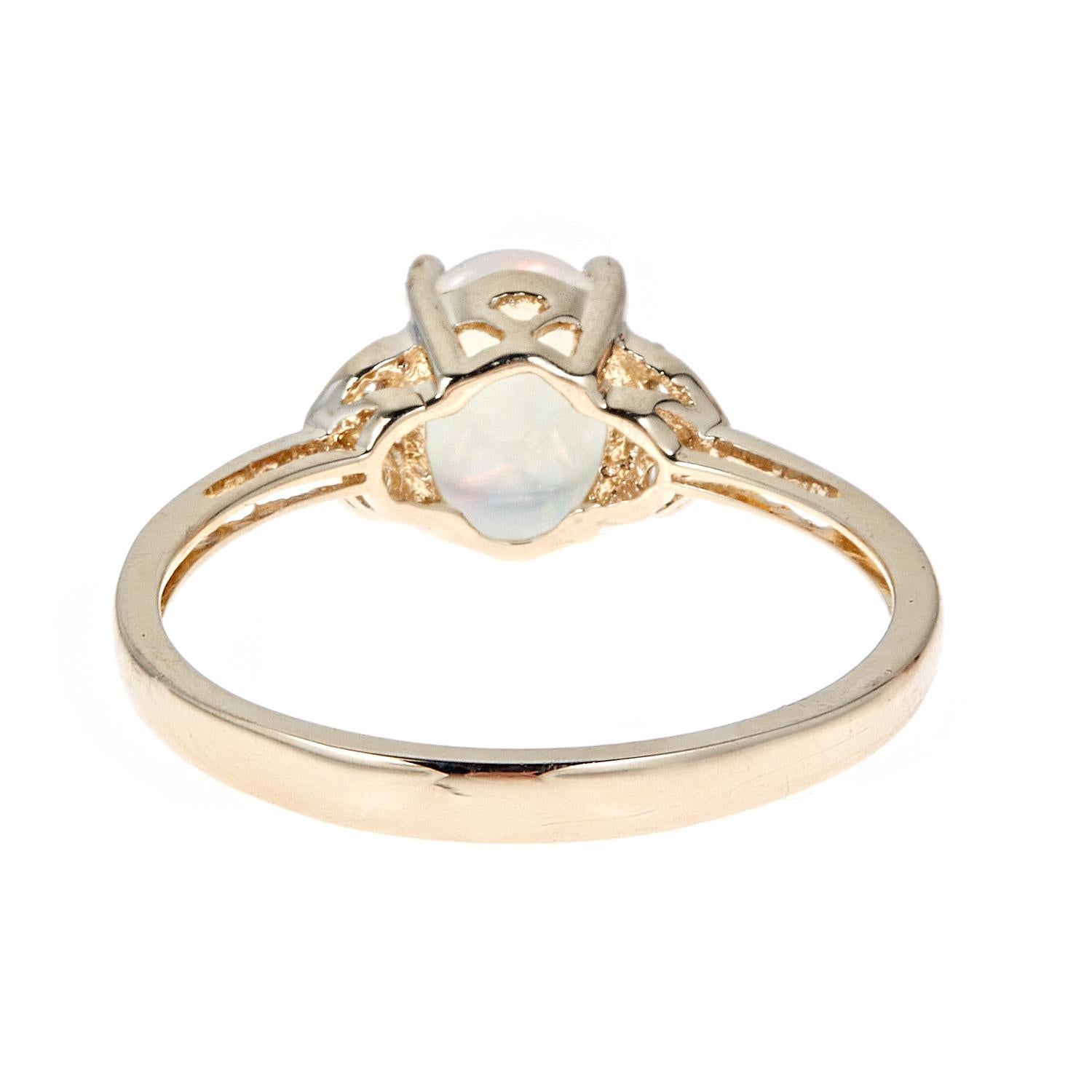 opal 10k gold ring