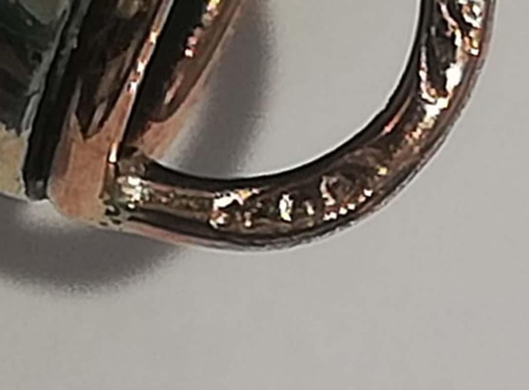 Collana con diamanti taglio vecchio da 0,87 carati, perle barocche, oro rosa e argento. in vendita 3