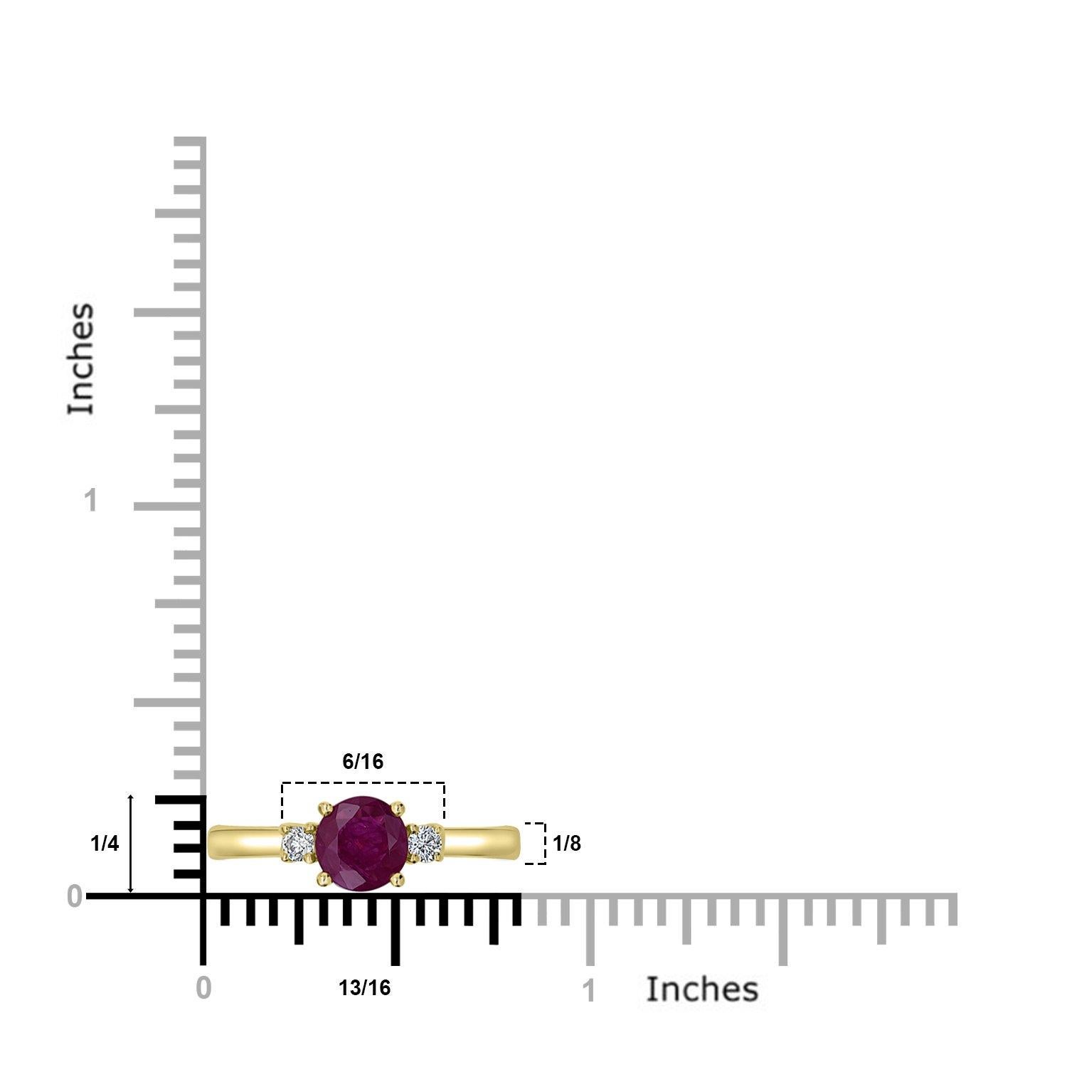 Redéfinissez le style avec cette bague exquise en or jaune 14K, sertie d'un rubis à taille ronde et de superbes diamants ronds.

0.87ct Ruby Ring
0.ensemble de diamants 09Tct
or jaune 14K