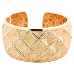 0.87ct Diamond 14K Gold Statement Bangle Bracelet