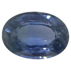 Saphir bleu ovale de 0.87 carat de Thaïlande