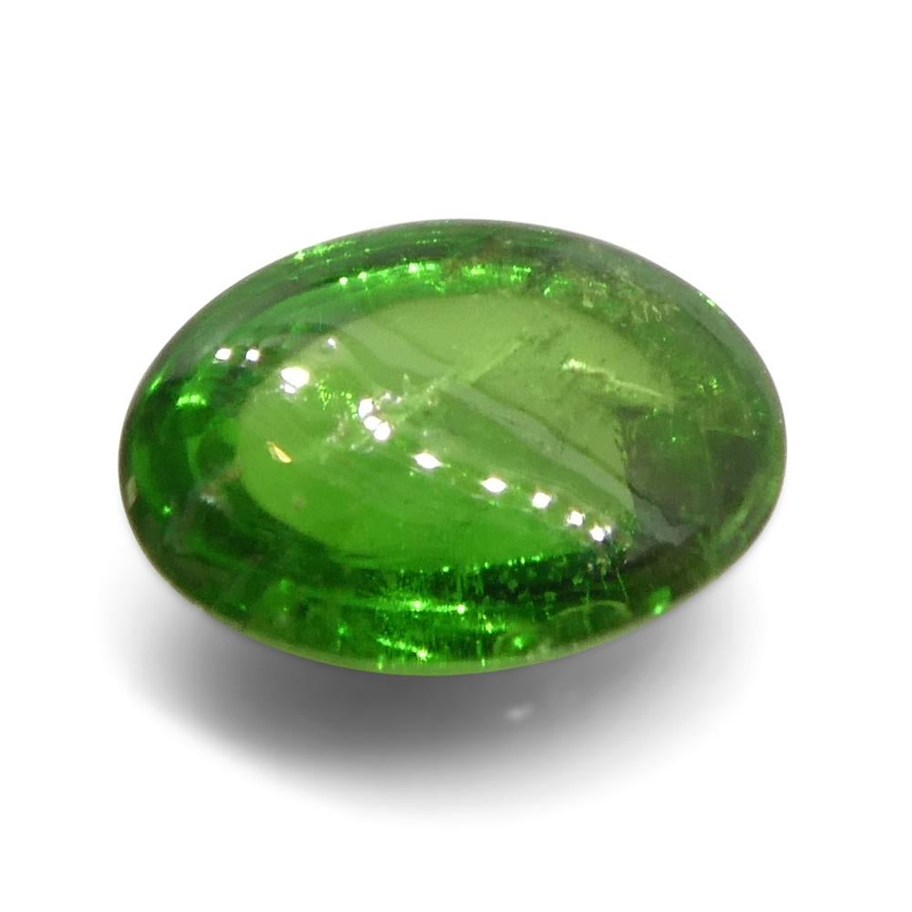 Oval Cut 0.87ct Oval Cabochon Green Tsavorite Garnet from Kenya, Unheated For Sale