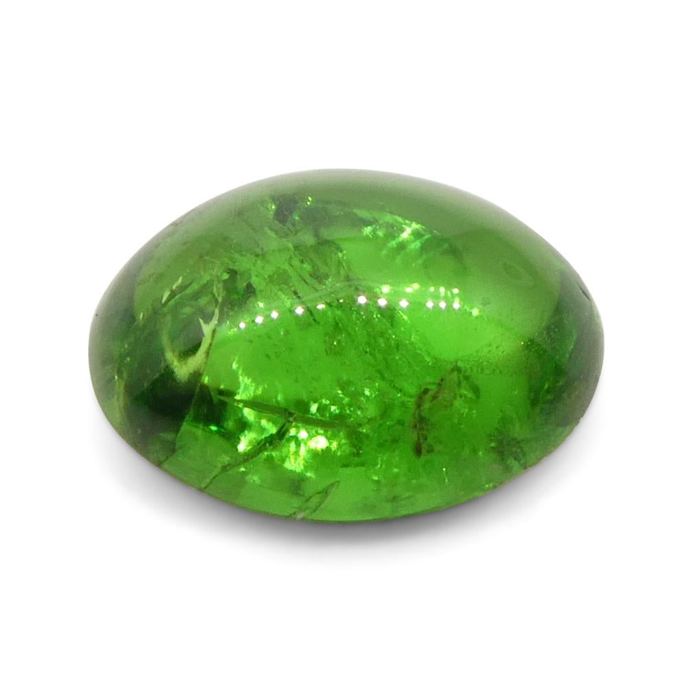 0.87ct Oval Cabochon Green Tsavorite Garnet from Kenya, Unheated In New Condition For Sale In Toronto, Ontario