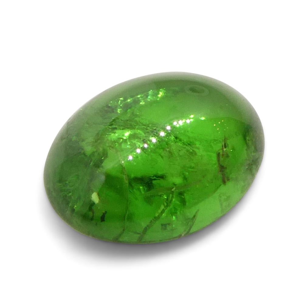 0.87ct Oval Cabochon Green Tsavorite Garnet from Kenya, Unheated For Sale 1