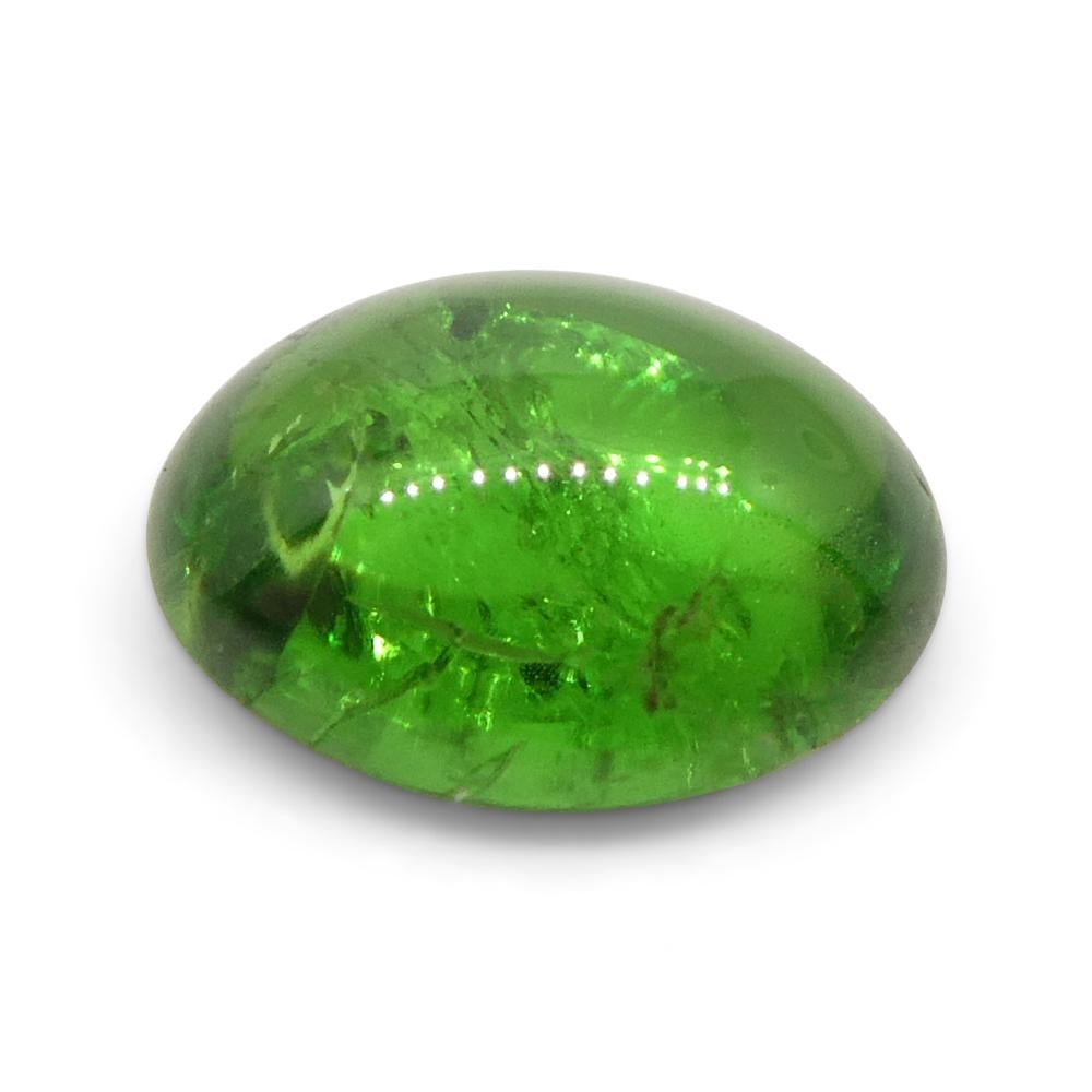 0.87ct Oval Cabochon Green Tsavorite Garnet from Kenya, Unheated For Sale 2