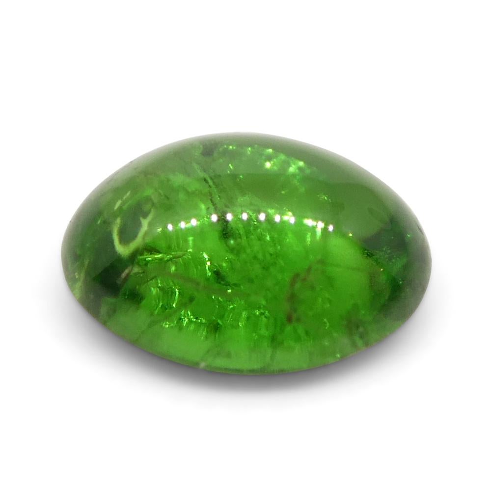 0.87ct Oval Cabochon Green Tsavorite Garnet from Kenya, Unheated For Sale 3