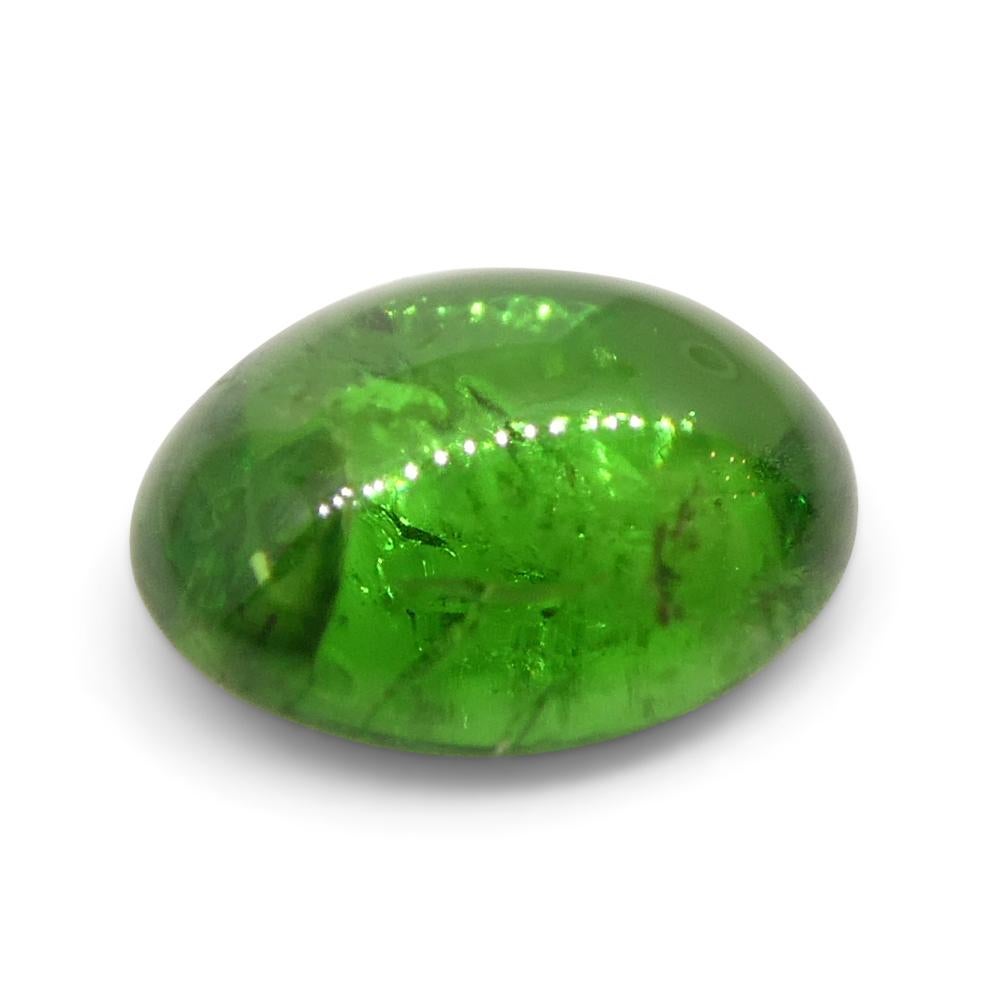 0.87ct Oval Cabochon Green Tsavorite Garnet from Kenya, Unheated For Sale 4