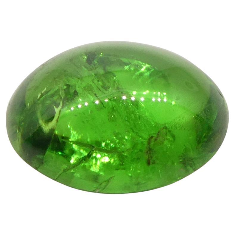 0,87ct Granato ovale cabochon di tsavorite verde del Kenya, non riscaldato