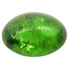 0.87ct Oval Cabochon Green Tsavorite Garnet from Kenya, Unheated