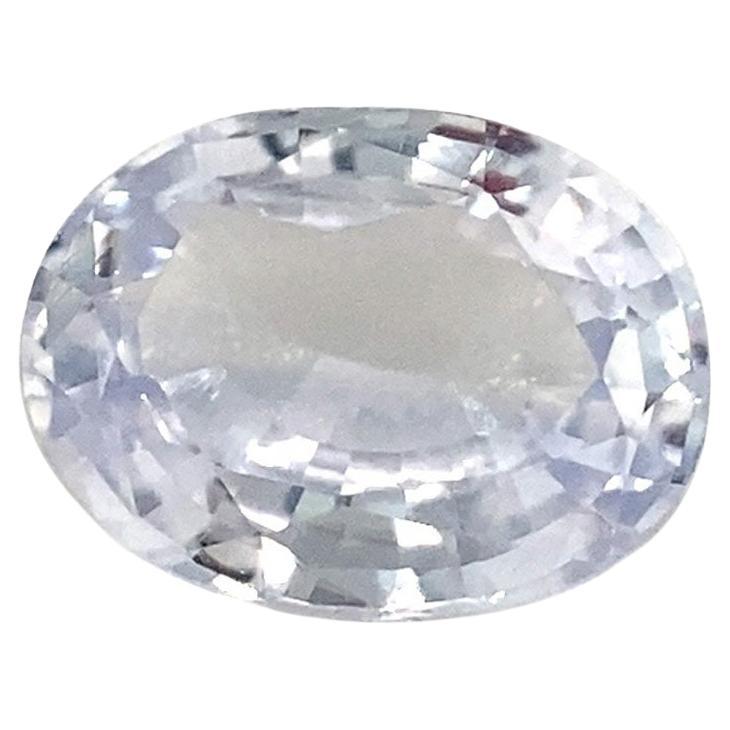 0.87ct Oval Icy Blue Sapphire from Sri Lanka Unheated For Sale