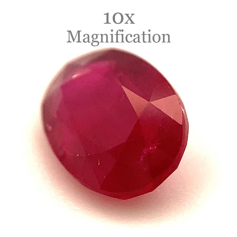 Women's or Men's 0.87ct Oval Red Ruby from Mozambique For Sale