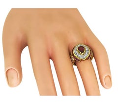 0.87ct Ruby 1.61ct Diamond 18k Yellow Gold Ring