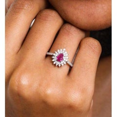 0.87ct Ruby And Diamond Flower Ring