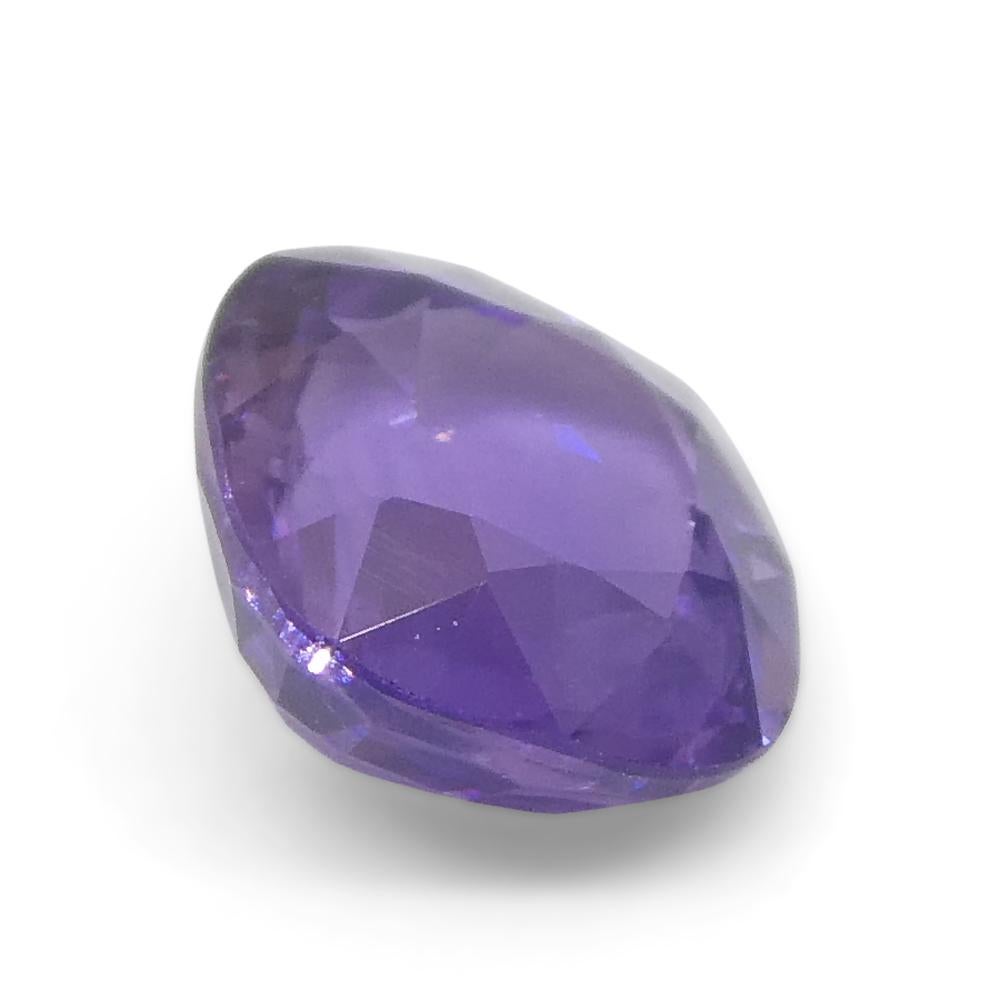 0.87ct Square Cushion Purple  Sapphire from East Africa, Unheated For Sale 5