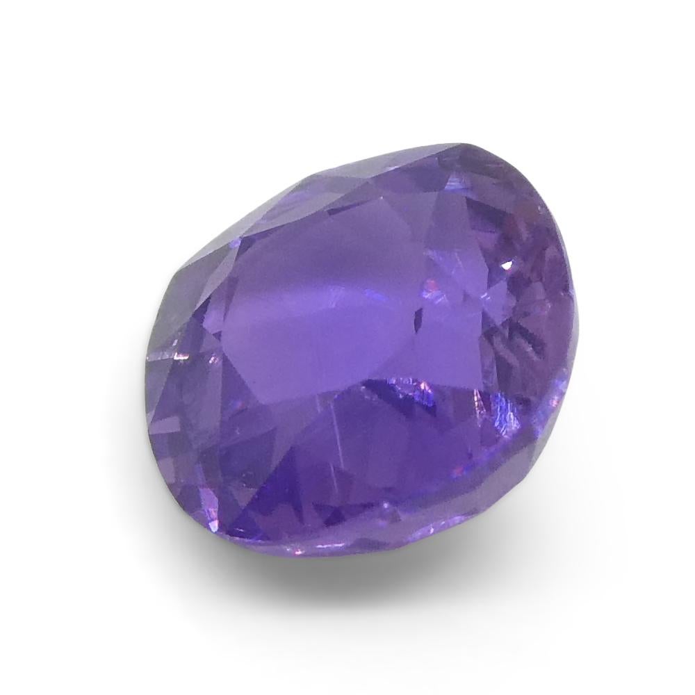 0.87ct Square Cushion Purple  Sapphire from East Africa, Unheated For Sale 7